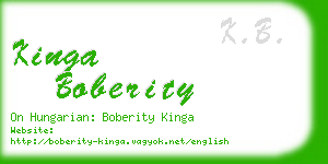 kinga boberity business card